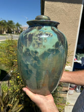 Load image into Gallery viewer, Crystalline Pottery Decorative Jar or Vase with Lid
