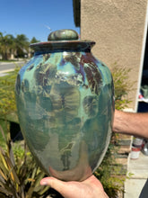 Load image into Gallery viewer, Crystalline Pottery Decorative Jar or Vase with Lid
