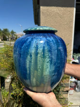 Load image into Gallery viewer, Crystalline Pottery Decorative Jar or Vase with Lid
