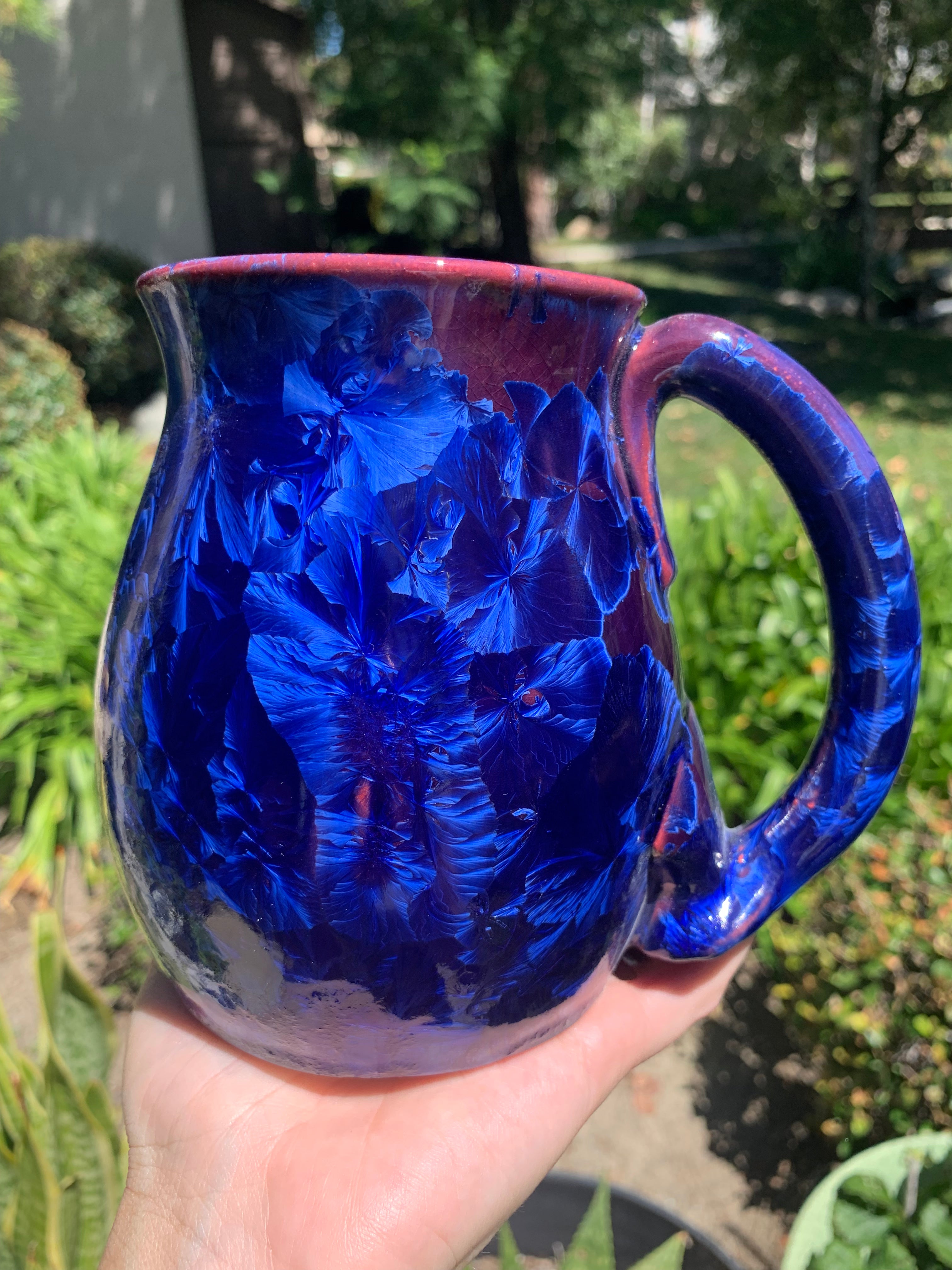 Handblown Glass Cobalt Mug Large Size.